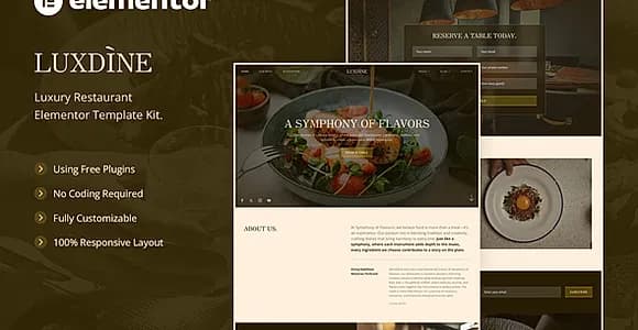 Luxdine - Luxury Restaurant Elementor Template Kit