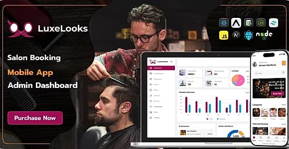 LuxeLooks - Salon Booking App with Admin Panel