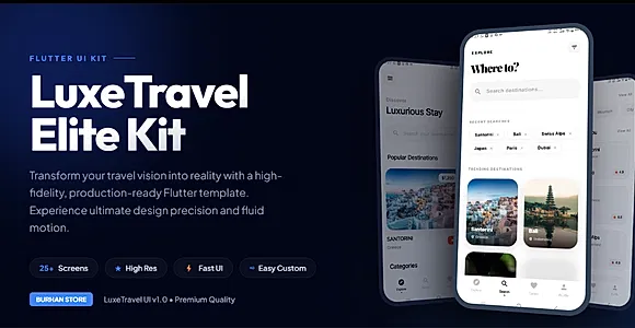 LuxeTravel UI - Premium Travel & Tourism Flutter UI Kit