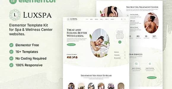 Luxspa – Spa & Wellness Center Elementor Template Kit