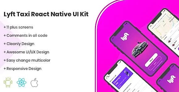 Lyft React Native UI Kit Taxi Template