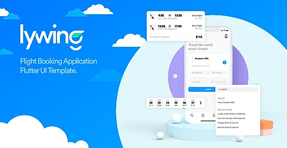 Lywing - Flight Booking App Flutter UI template