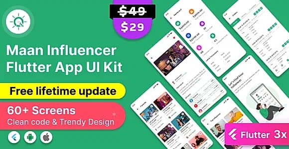 Maan Influencer Hiring Flutter App UI Kit