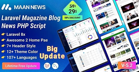Maan News- Laravel Magazine Blog & News PHP Script