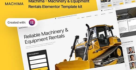 Machima - Machinery & Equipment Rentals Elementor Template kit
