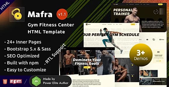 Mafra - Gym Fitness Center Bootstrap 5 HTML Template