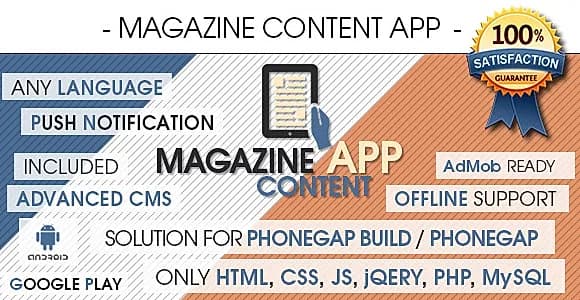Magazine Content App With CMS - Android  [ Push Notifications | Offline Storage ]