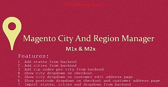 Magento City and Region Manager (Magento1 and Magento2)