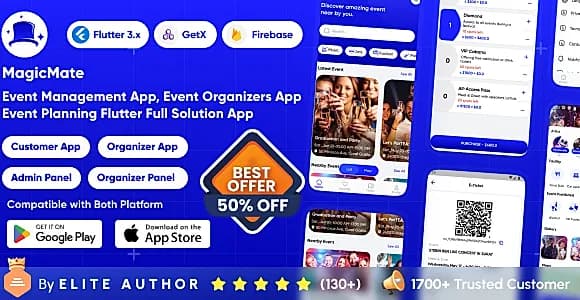 MagicMate - Multivendor Ticket Booking Management App | Event Ticket Booking App | Full Solution