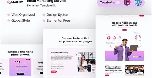 Mailify – Email Marketing Service Elementor Template Kit