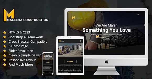 Maleeha - Construction One Page HTML Template