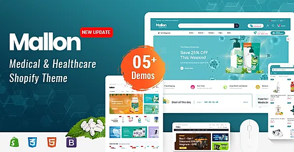 Mallon - Medical Store, Health Shop eCommerce Shopify Theme