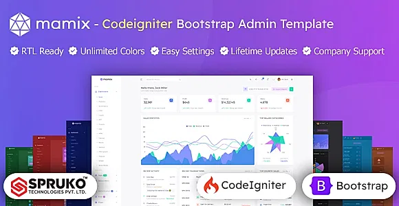 Mamix -  Codeigniter Admin Panel Dashboard Template