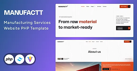 Manufactt - Manufacturing Services Website PHP Template