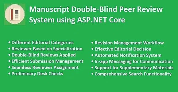 Manuscript Peer Review System using ASP.NET Core