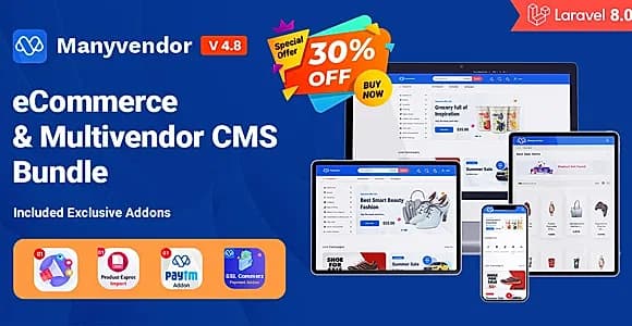 Manyvendor - eCommerce & Multivendor CMS Bundle