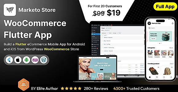 Marketo Store App - E-commerce Store app in Flutter (Android, iOS) with WooCommerce Full App