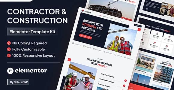 Masonix - Contractor & Construction Elementor Pro Template Kit