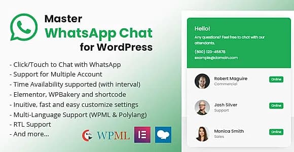 Master Whatsapp Chat WordPress Plugin