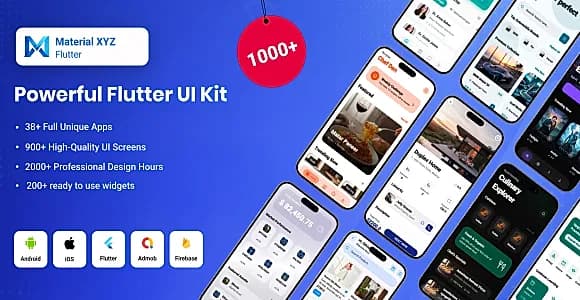 Material XYZ - Mega Flutter UI Kit & 38+ Complete Premium App Templates | Material 3