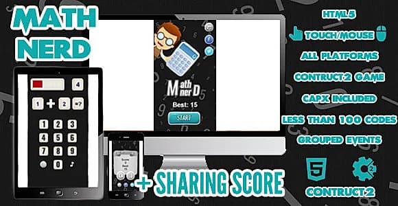 Math Nerd Game + Share Score