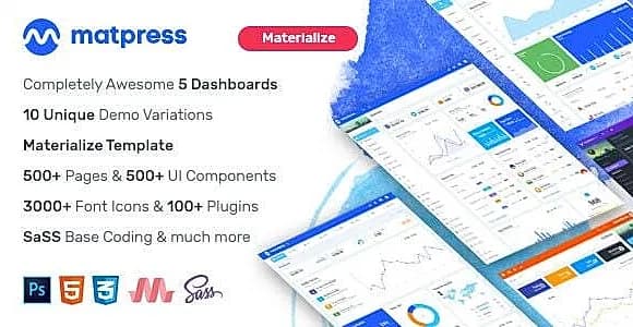 MatPress - Materialize Admin Template
