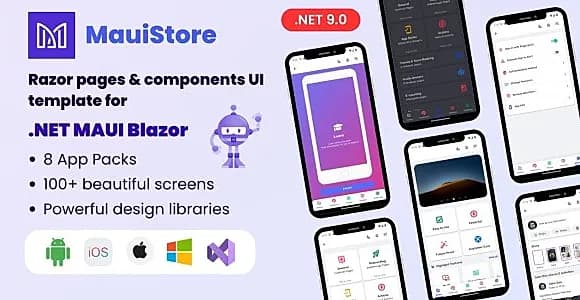 MauiStore- .NET MAUI Blazor Hybrid and Web App Template