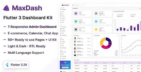 MaxDash - Flutter Admin & Dashboard Kit