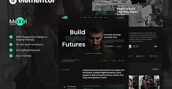 MaXel - Web Development & Portfolio Elementor Template Kit