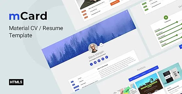 mCard - CV Resume HTML Template