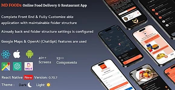 MD FOODs- Complete food delivery, diet plan app with latest UI & AI features