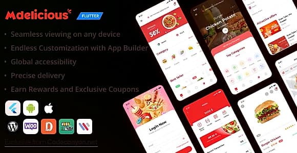 Mdelicious - Complete Adaptive Flutter Delivery Store for WooCommerce
