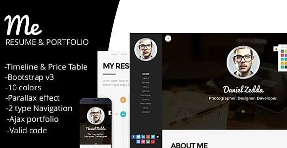 ME-Responsive Personal Resume & Portfolio Template