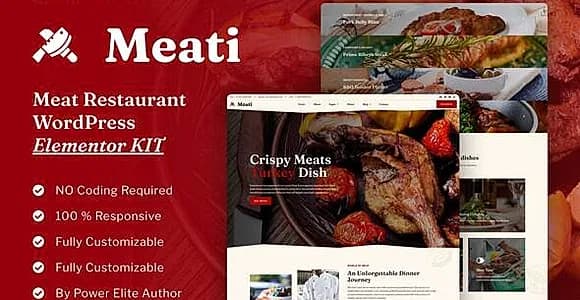 Meati - Meat Restaurant Elementor Template Kit