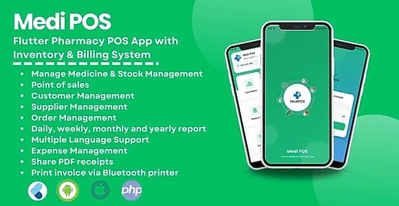 Medi POS – Flutter Pharmacy POS App with Inventory & Billing System (Android + iOS)