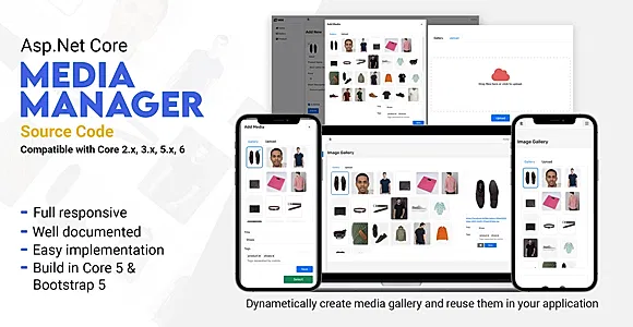 Media Manager - Asp.Net Core Mvc Advanced Gallery, Image, Media Manager | EF Core