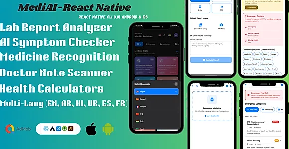MediAI – AI Health Assistant | Android & iOS | React Native App