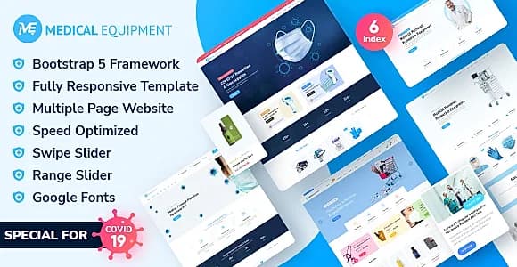 Medical Equipment Store Ecommerce Responsive HTML Template