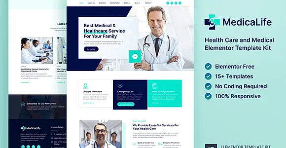 MedicaLife – Health Care & Medical Elementor Template Kit