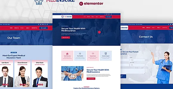 MedInsure - Health Insurance Company Elementor Pro Template Kit
