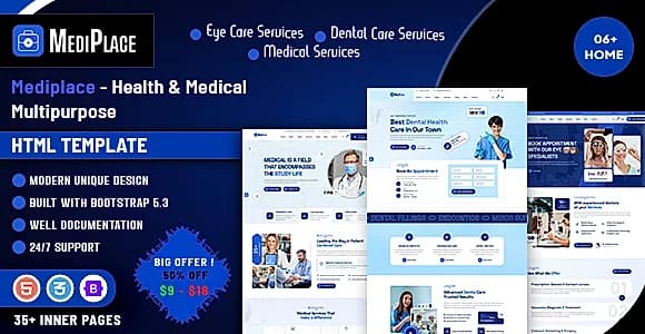 Mediplace - Health & Medical Multipurpose HTML Template