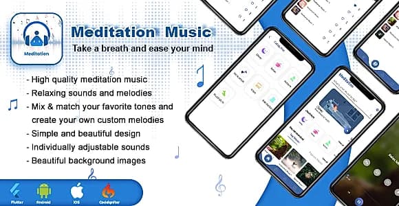 Meditation App - Flutter App Relaxation & Meditation Music Application with Admin Panel