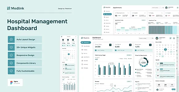 Medlink – Hospital Management Dashboard UI Figma Template