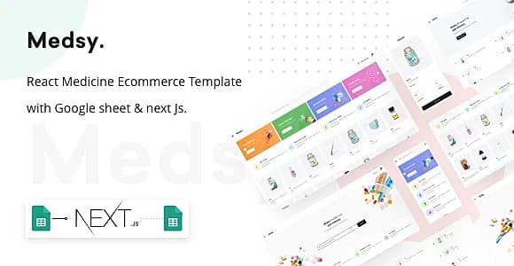 Medsy - React Medicine Ecommerce Template with Google sheet & Next JS.