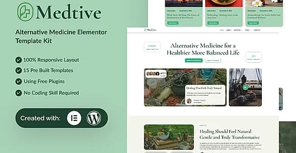 Medtive - Alternative Medicine Elementor Template Kit