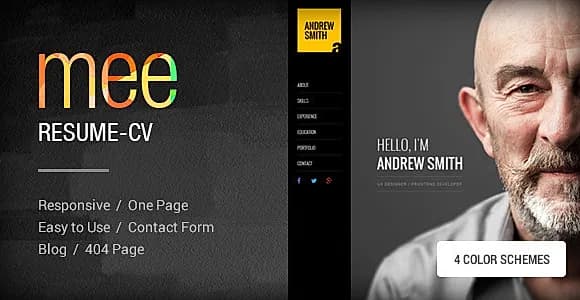 MEE - Responsive Resume / Personal Portfolio