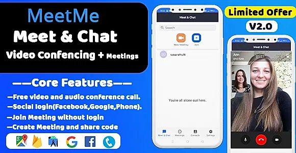 MeetMe - Meeting, Webinar, Online Training, Jiomeet, Zoom Clone, Meet Clone