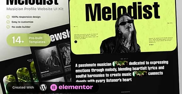 Melodist - Musician Profile Elementor Template Kit