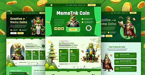 Memecoin Tok - Meme coin ICO & Crypto Meme Bootstrap Template