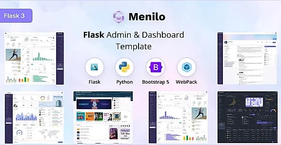 Menilo - Flask Admin & Dashboard Template